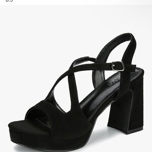 Chic Black Strappy Heels